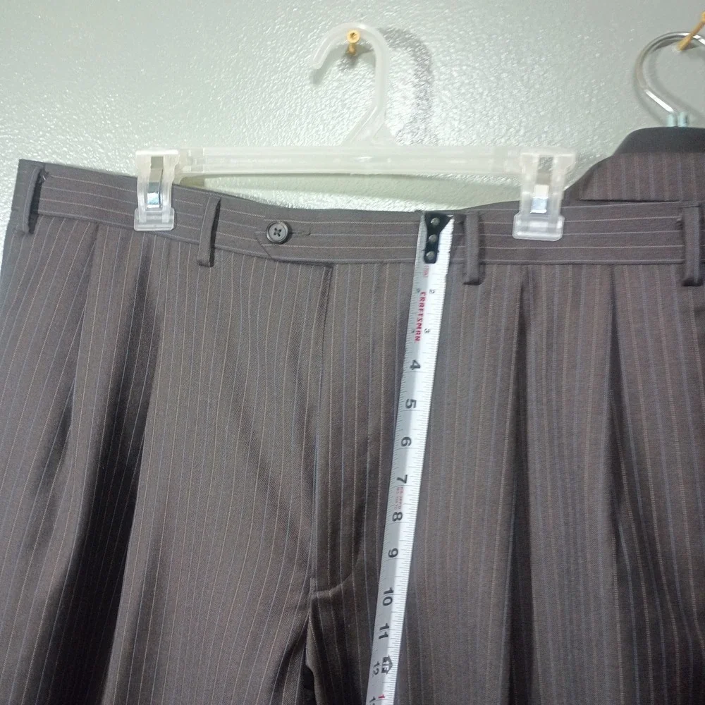 Lauren Ralph Lauren Suit, Men 40x28 Brown Pinstripe 2-Piece Blazer Trousers